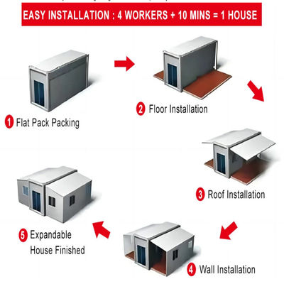 Steel Fabricated Home Building 20ft 40ft Prefabricated Expandable Shipping Container House